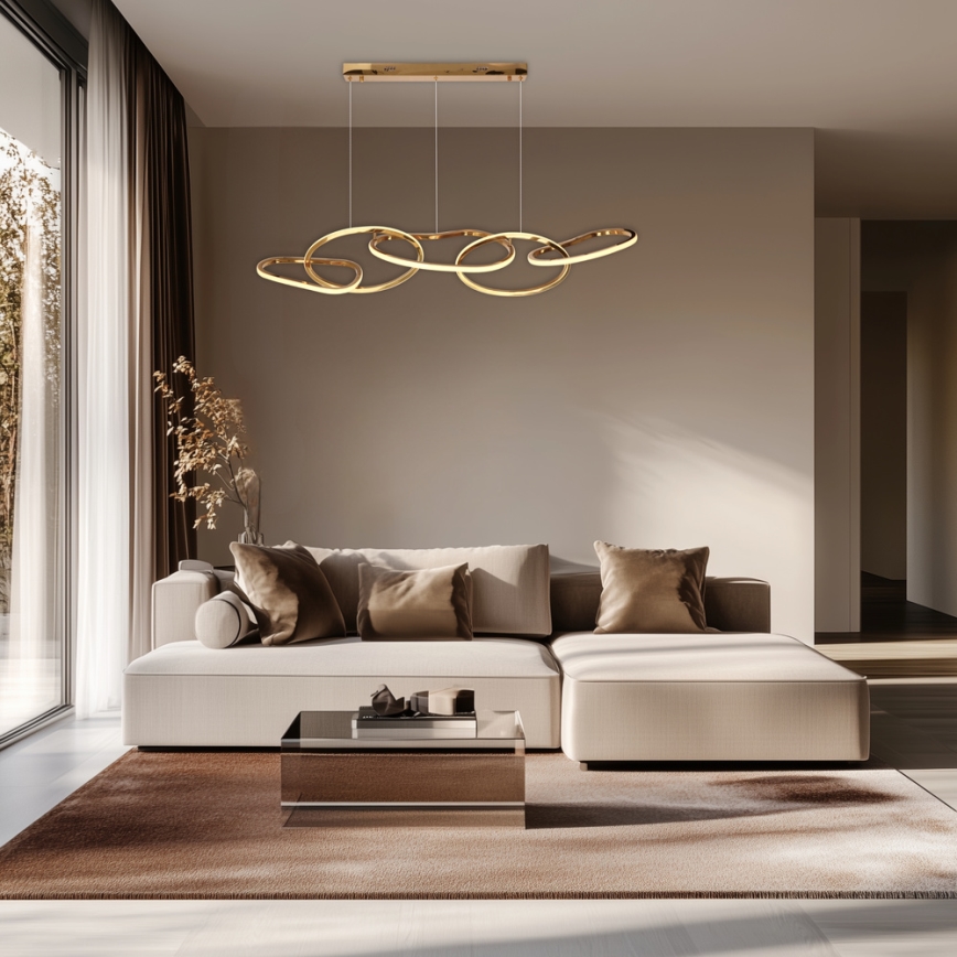 LED-ljuskrona på vajer ANNELI LED/45W/230V 125 cm guld