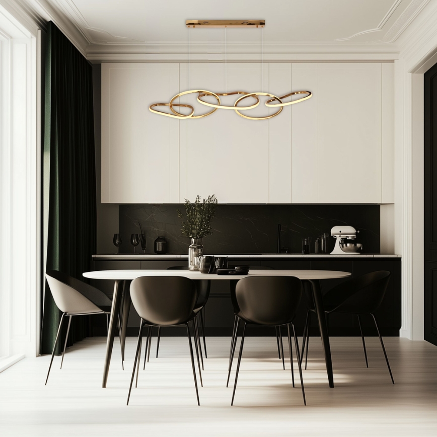 LED-ljuskrona på vajer ANNELI LED/45W/230V 125 cm guld