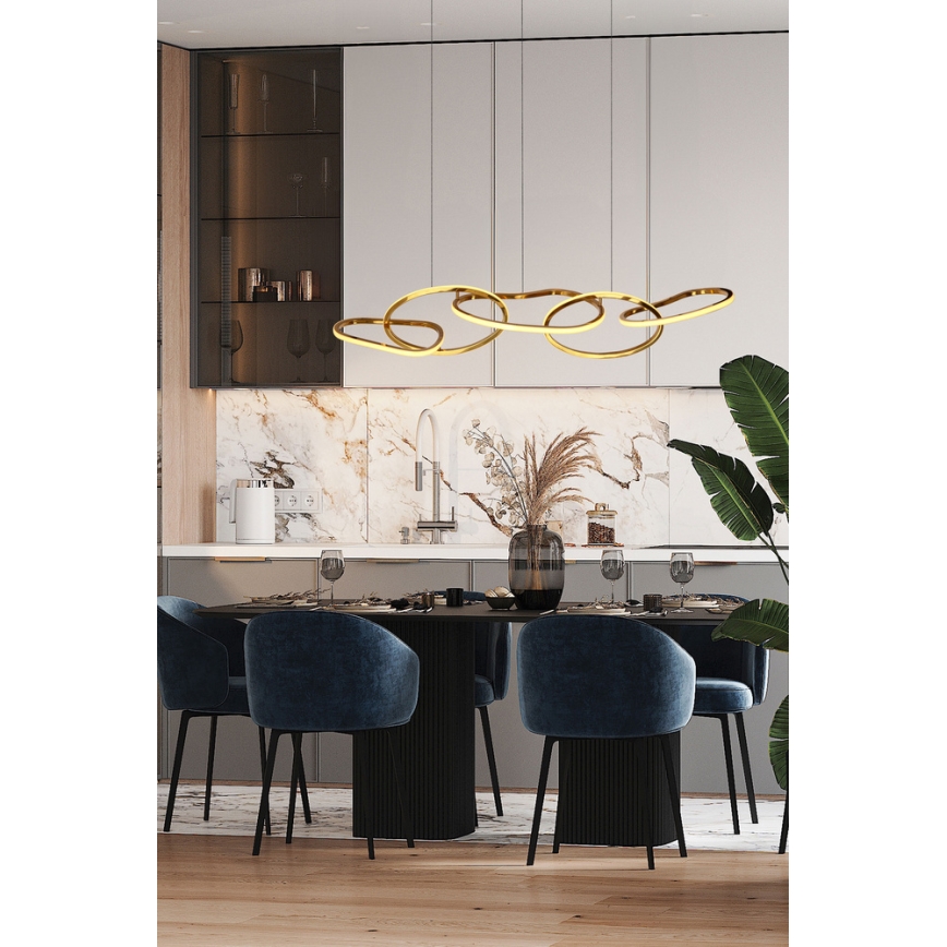 LED-ljuskrona på vajer ANNELI LED/45W/230V 125 cm guld