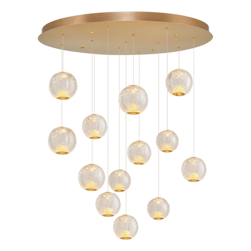 LED-ljuskrona på vajer CREMONA 13xLED/5W/230V 3000K guld