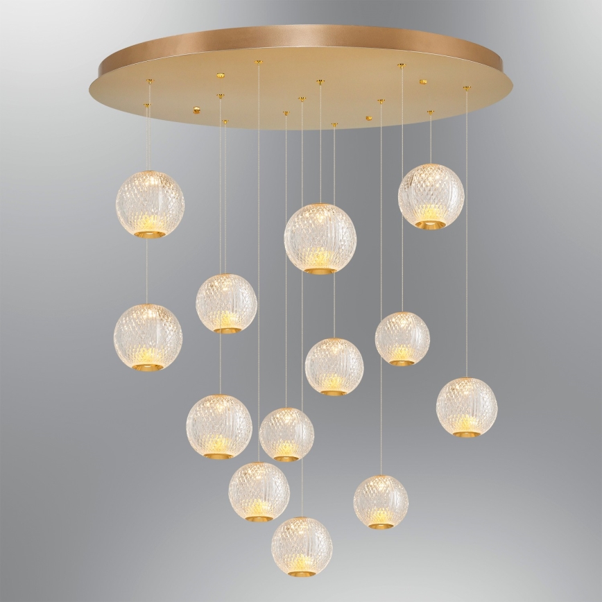 LED-ljuskrona på vajer CREMONA 13xLED/5W/230V 3000K guld