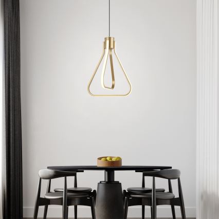 LED-ljuskrona på vajer ZING LED/19W/230V guldfärgad