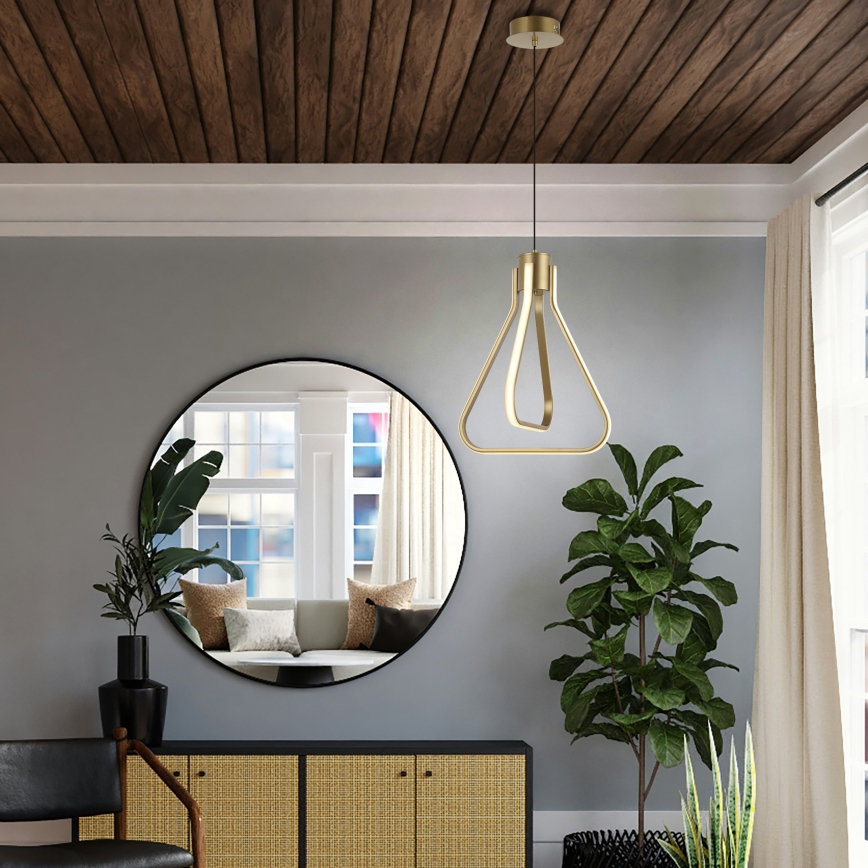 LED-ljuskrona på vajer ZING LED/19W/230V guldfärgad