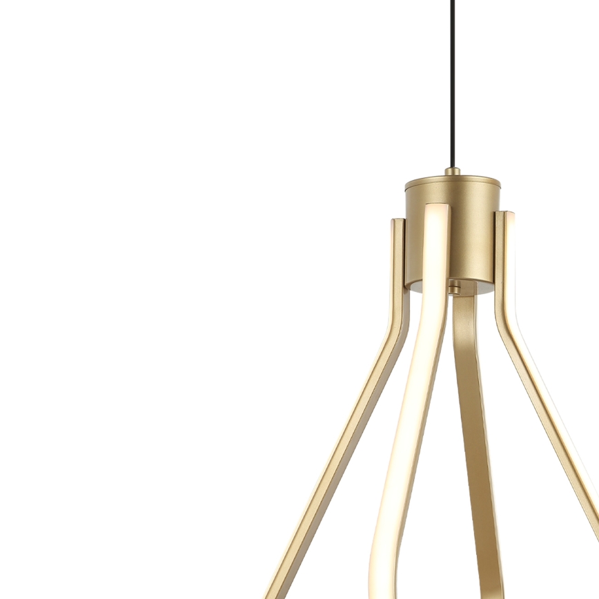 LED-ljuskrona på vajer ZING LED/19W/230V guldfärgad