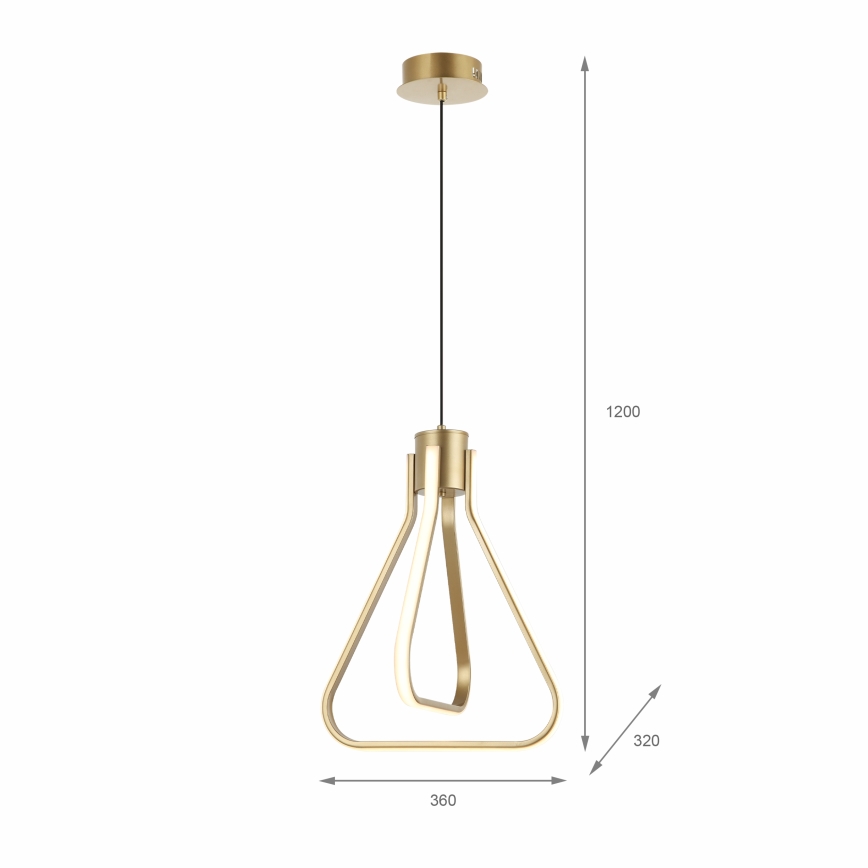 LED-ljuskrona på vajer ZING LED/19W/230V guldfärgad