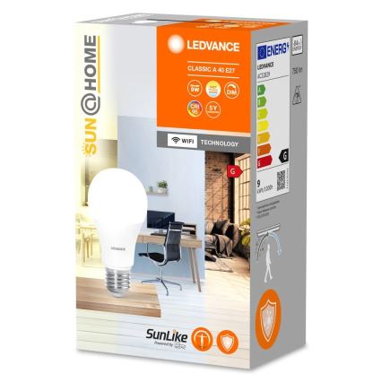 LED Ljusreglerad antibakteriell glödlampa A40 E27/9W/230V Wi-Fi - Ledvance
