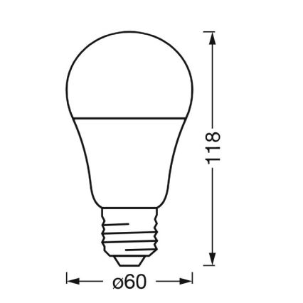 LED Ljusreglerad antibakteriell glödlampa A40 E27/9W/230V Wi-Fi - Ledvance