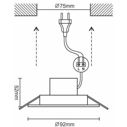 LED ljusreglerad badrumslampa LED/7W/230V 3000K-6500K Wi-Fi Tuya IP44