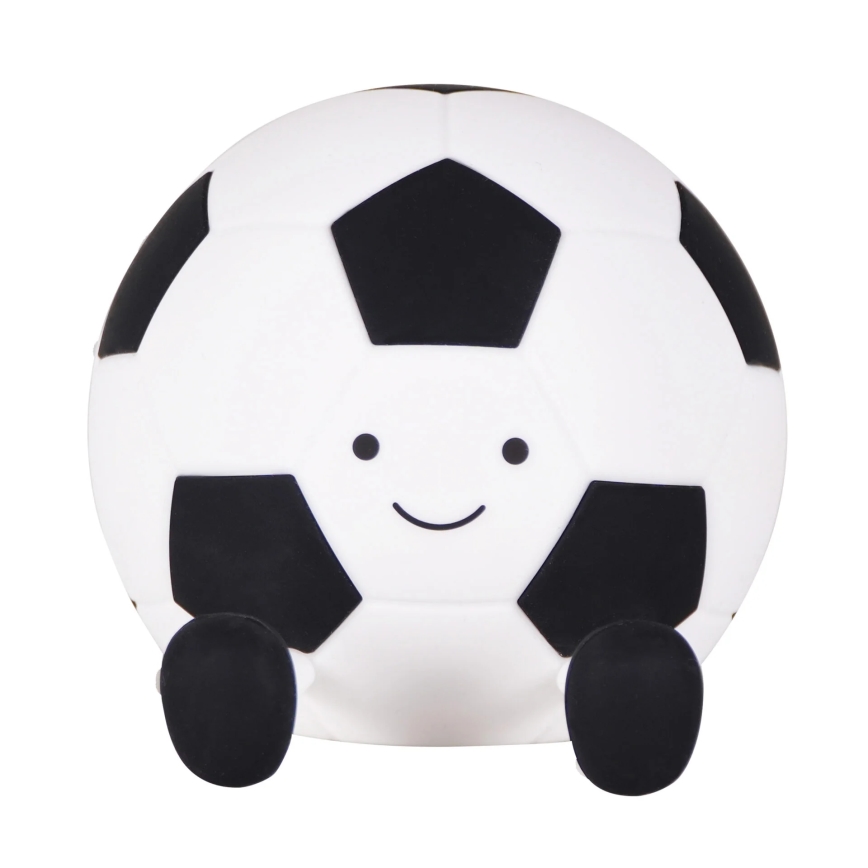 LED Ljusreglerad barns beröring lampa FOOTBALL LED/2W/5V USB 1200 mAh vit/svart