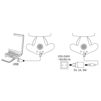 LED Ljusreglerad barns beröring små lampor FANCY LED/2,5W/3,7V 1200 mAh svart/röd