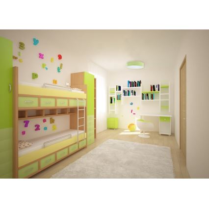 LED Dimbar taklampa SMART GALAXY KIDS LED/24W/230V 3000-6500K Prickar grön/vit + fjärrkontroll