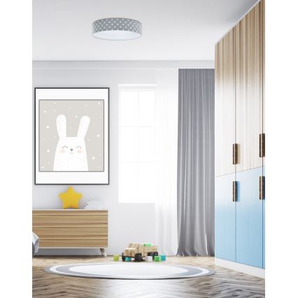 LED Dimbar taklampa SMART GALAXY KIDS LED/24W/230V 3000-6500K stjärnor grå/vit + fjärrkontroll