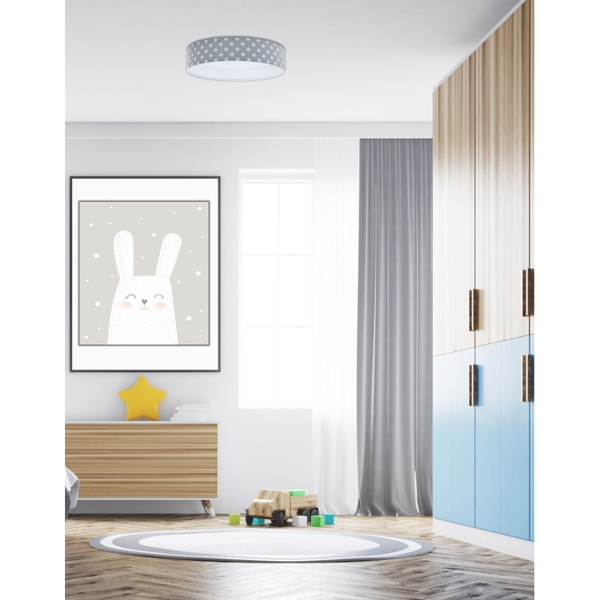 LED Dimbar taklampa SMART GALAXY KIDS LED/24W/230V 3000-6500K stjärnor grå/vit + fjärrkontroll