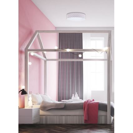 LED Dimbar taklampa SMART GALAXY KIDS LED/24W/230V 3000-6500K stjärnor rosa/vit + fjärrkontroll