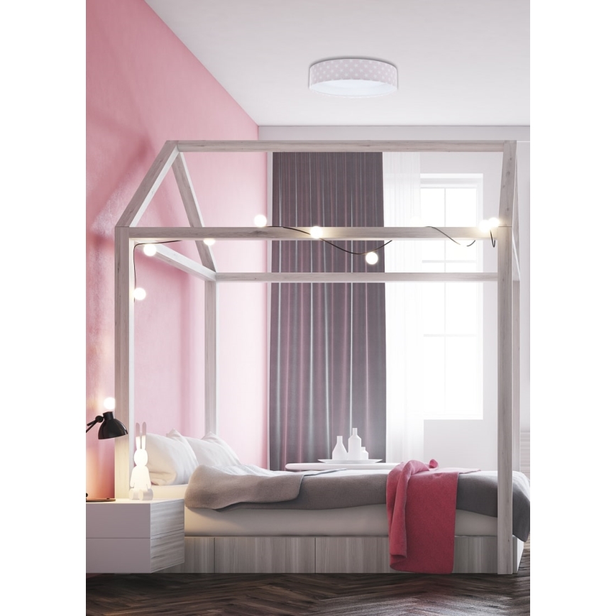 LED Dimbar taklampa SMART GALAXY KIDS LED/24W/230V 3000-6500K stjärnor rosa/vit + fjärrkontroll
