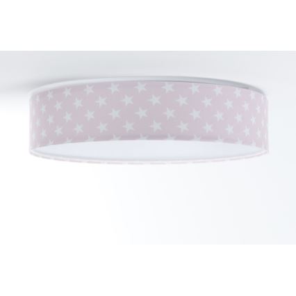 LED Dimbar taklampa SMART GALAXY KIDS LED/24W/230V 3000-6500K stjärnor rosa/vit + fjärrkontroll