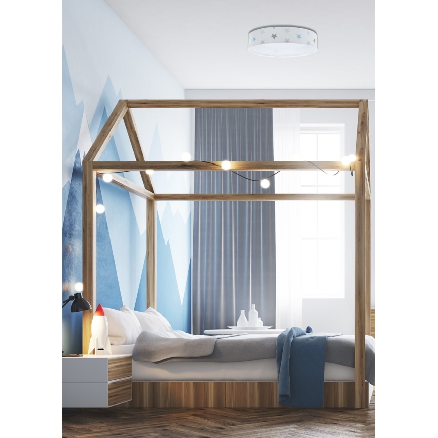 LED Dimbar taklampa SMART GALAXY KIDS LED/24W/230V 3000-6500K stjärnor vit/grå/blå + fjärrkontroll