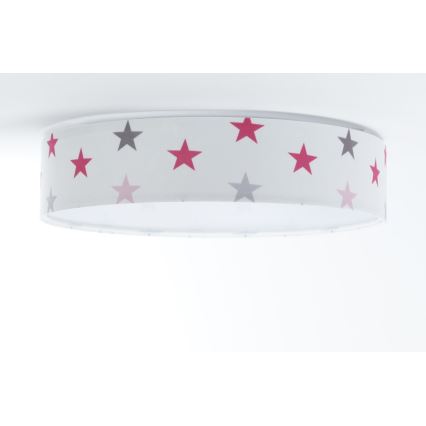 LED Dimbar taklampa SMART GALAXY KIDS LED/24W/230V 3000-6500K stjärnor vit/rosa/grå + fjärrkontroll