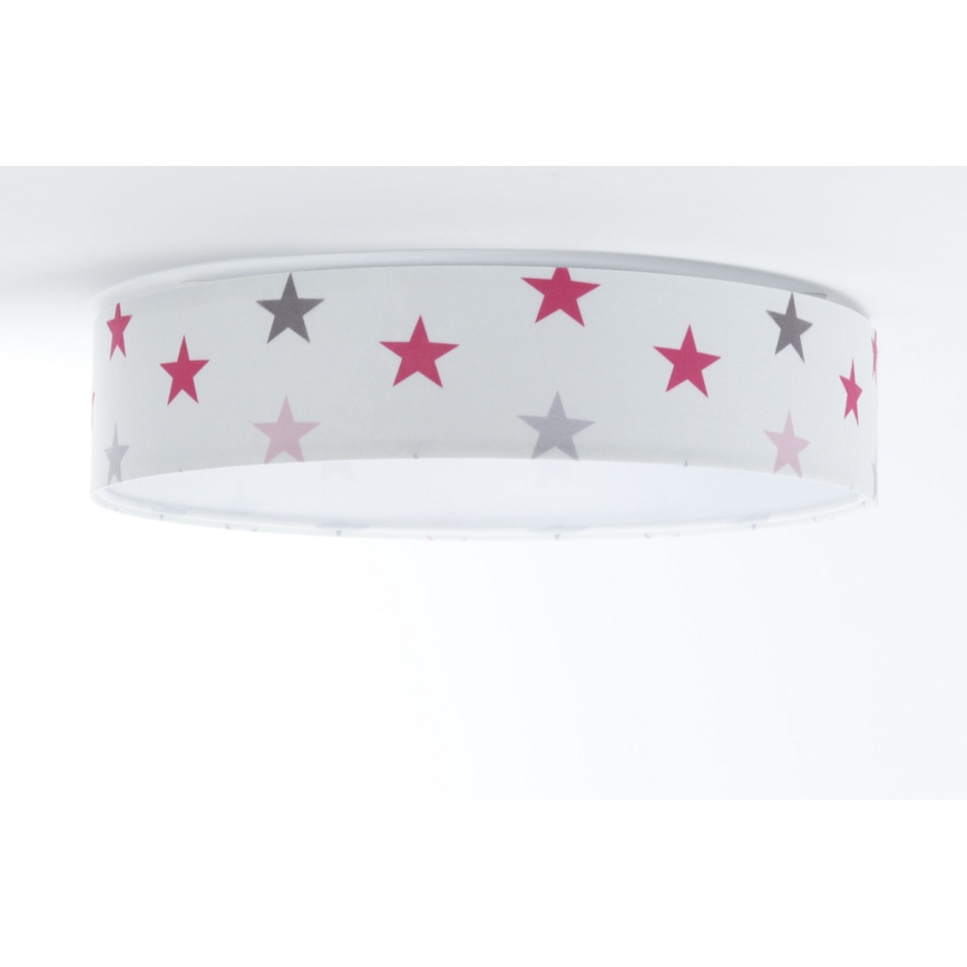 LED Dimbar taklampa SMART GALAXY KIDS LED/24W/230V 3000-6500K stjärnor vit/rosa/grå + fjärrkontroll