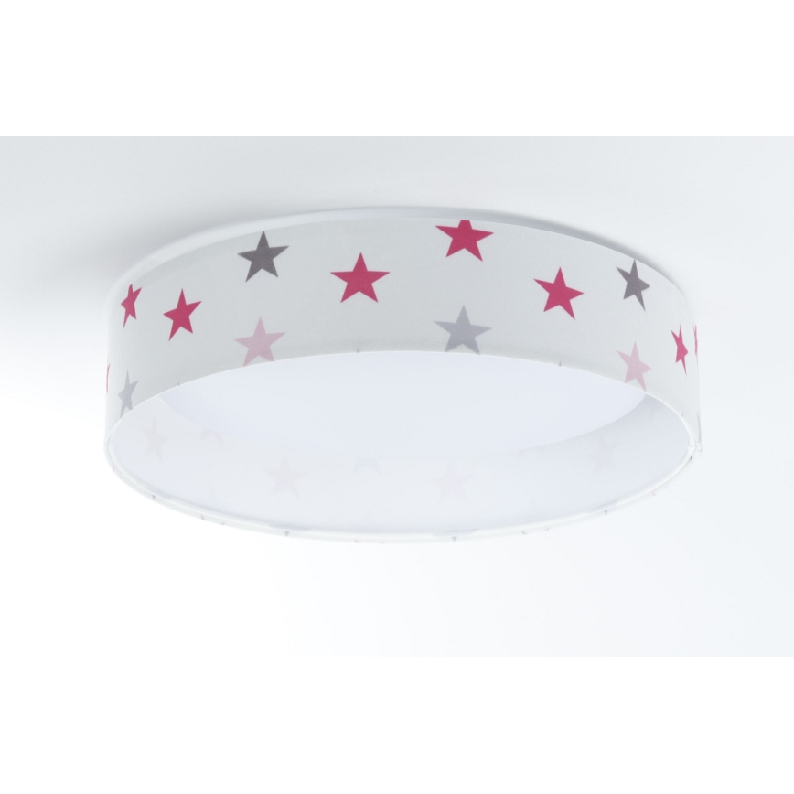 LED Dimbar taklampa SMART GALAXY KIDS LED/24W/230V 3000-6500K stjärnor vit/rosa/grå + fjärrkontroll