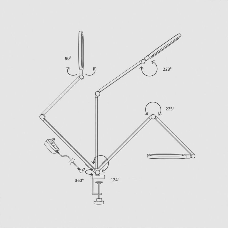LED Ljusreglerad beröring flexibel bordslampa LED/15W/230V 3000-6500K CRI 96 svart