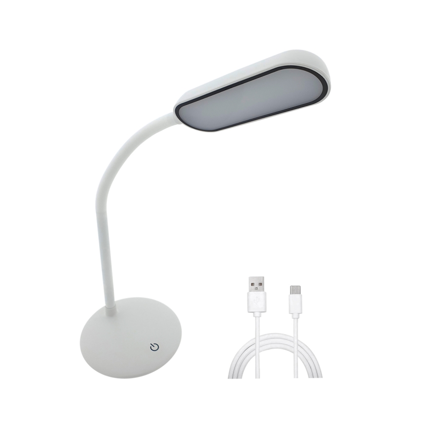 LED Ljusreglerad beröring flexibel bordslampa LED/6W/5V USB 1200 mAh vit