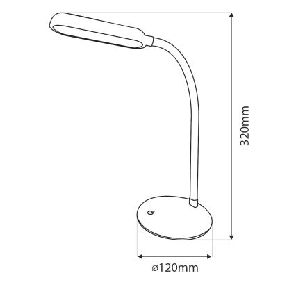 LED Ljusreglerad beröring flexibel bordslampa LED/6W/5V USB 1200 mAh vit