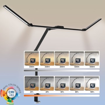 LED Ljusreglerad beröring flexible bordslampa LED/36W/230V 3000-6500K CRI 92 svart