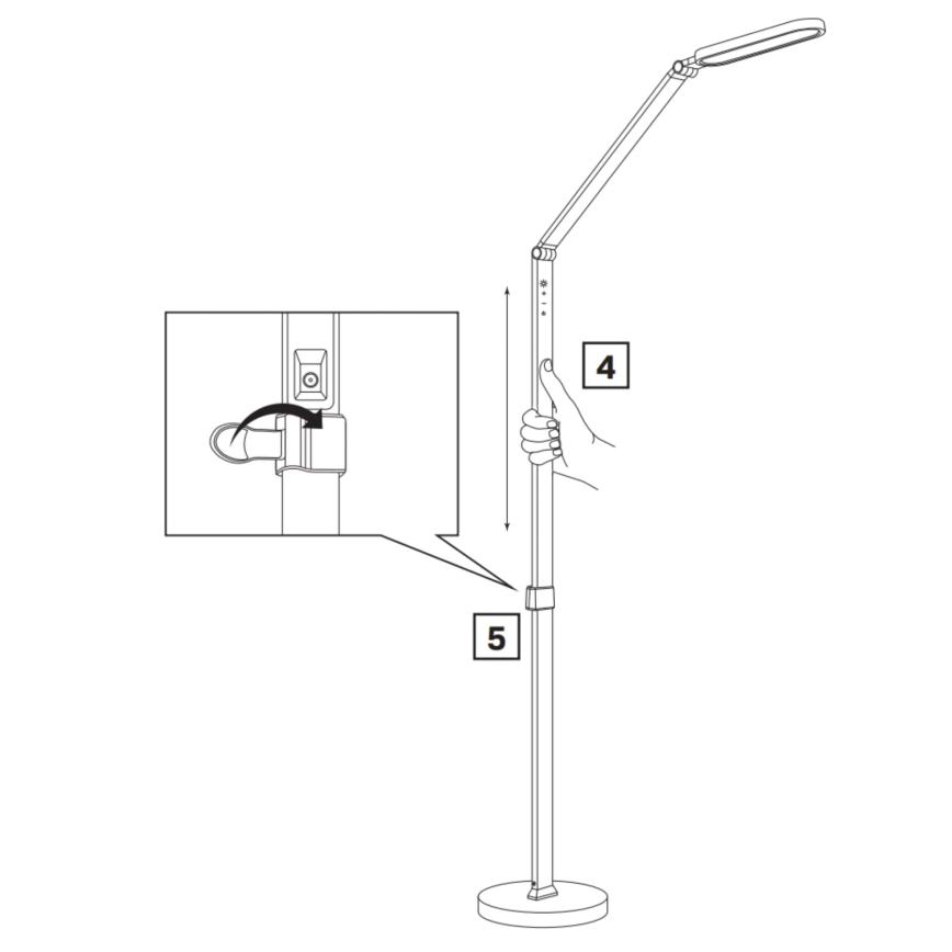 LED Ljusreglerad beröring golvlampa FERRARA LED/13W/230V 3000/4000/6000K svart