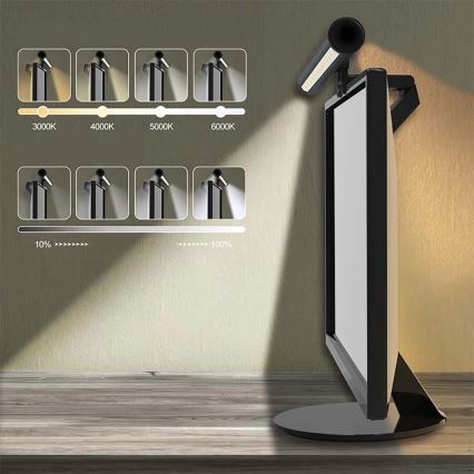 LED Ljusreglerad beröring monitor belysning LED/5W/5V 3000/4000/5000/6000K 42 cm svart