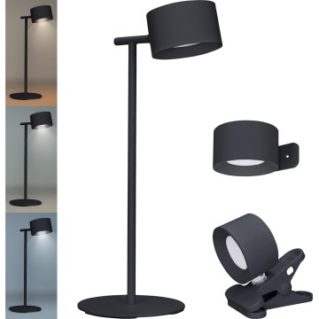 LED Ljusreglerad beröring uppladdningsbar lampa 3i1 LED/4W/2000 mAh 3000/4000/6500K svart