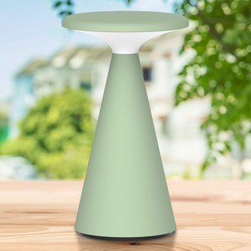 LED Ljusreglerad beröring utomhus bordslampa PAROS LED/1,8W/5V USB 1800 mAh IP44 grön