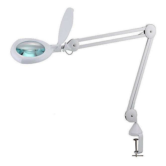 LED ljusreglerad bordslampa med en magnifier and clip LED/8W/12/230V