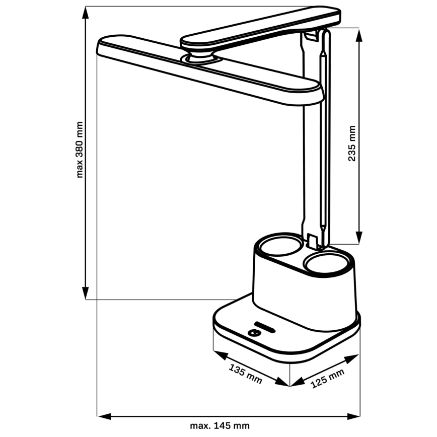 LED ljusreglerad bordslampa touch BARI LED/6W/230V svart