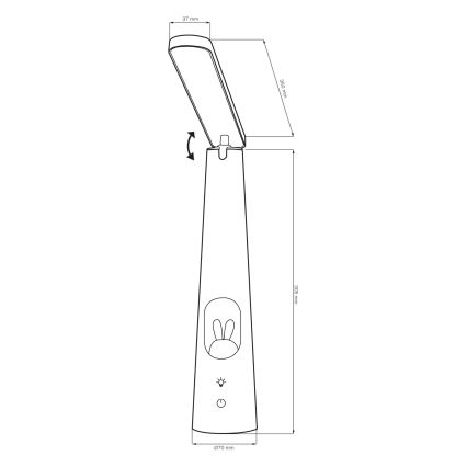 LED ljusreglerad bordslampa touch BUNNY LED/7W/230V 2700/4000/6500K vit