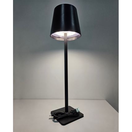 LED ljusreglerad bordslampa touch LED/5W/5V USB 1200 mAh svart