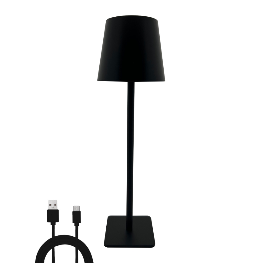 LED ljusreglerad bordslampa touch LED/5W/5V USB 1200 mAh svart