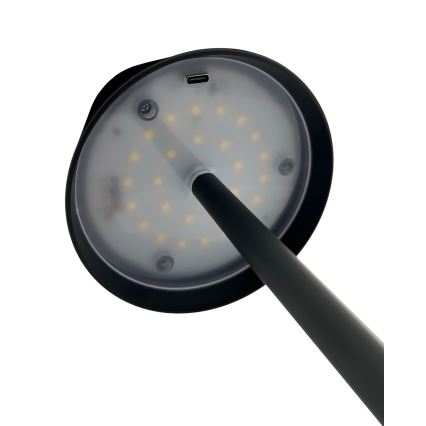 LED ljusreglerad bordslampa touch LED/5W/5V USB 1200 mAh svart