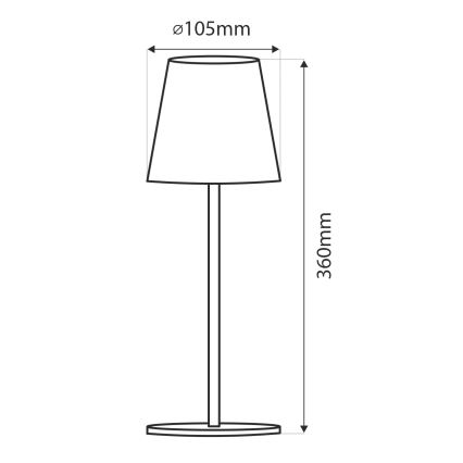 LED ljusreglerad bordslampa touch LED/5W/5V USB 1200 mAh svart