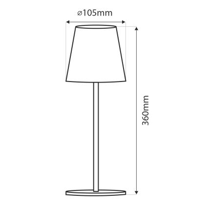 LED ljusreglerad bordslampa touch LED/5W/5V USB 1200 mAh vit