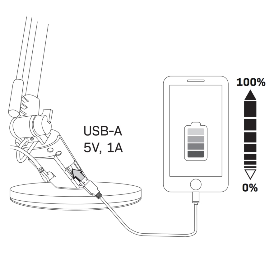 LED ljusreglerad bordslampa touch OPTIMUM LED/7W/230V USB 3000/4000/6000K silver