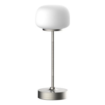 LED ljusreglerad bordslampa touch RIMINI LED/2W/5V USB 2000 mAh matt krom/vit