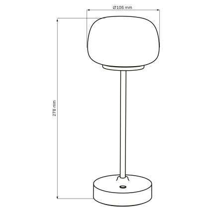 LED ljusreglerad bordslampa touch RIMINI LED/2W/5V USB 2000 mAh svart/vit
