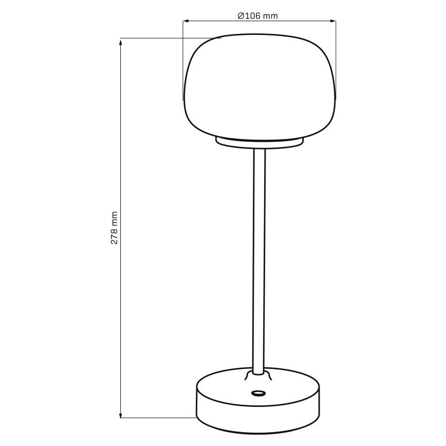 LED ljusreglerad bordslampa touch RIMINI LED/2W/5V USB 2000 mAh svart/vit