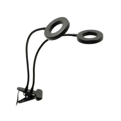 LED Ljusreglerad flexibel bordslampa med klämma för att odla växter VITARO 2xLED/4W/230V svart