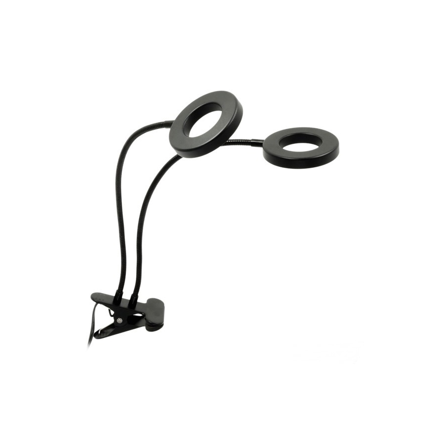 LED Ljusreglerad flexibel bordslampa med klämma för att odla växter VITARO 2xLED/4W/230V svart