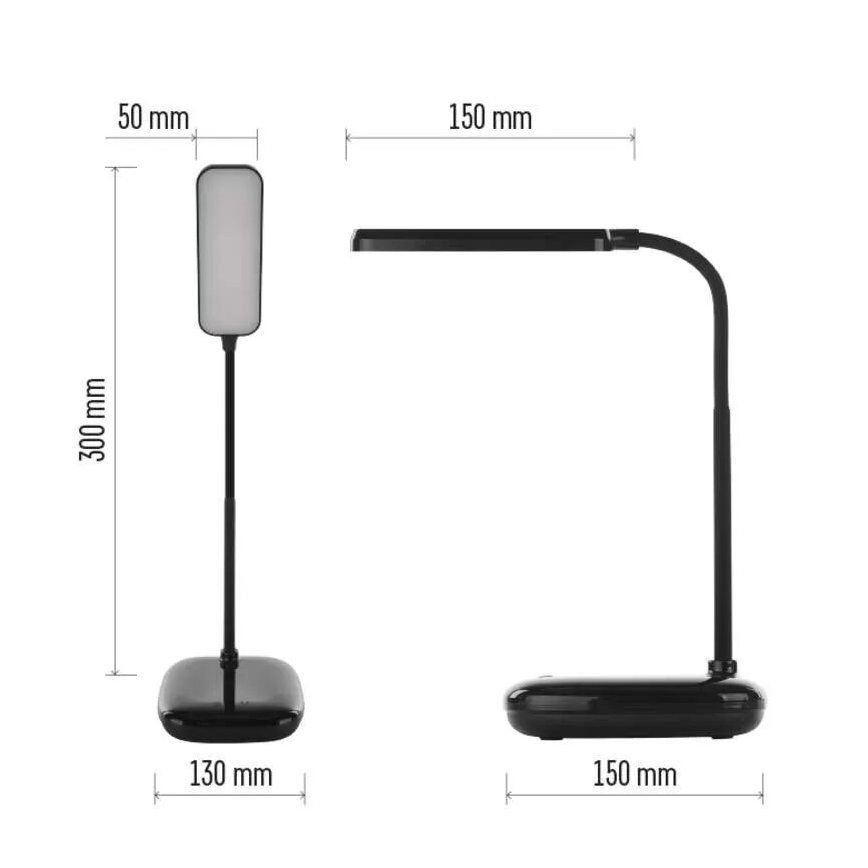 LED Ljusreglerad flexibel bordslampa LED/12W/230V 3000K/4000K/6500K svart