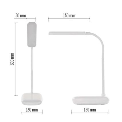 LED Ljusreglerad flexibel bordslampa LED/12W/230V 3000K/4000K/6500K vit