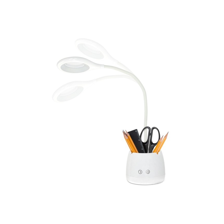 LED Ljusreglerad flexibel uppladdningsbar bordslampa LUSIA LED/5W/5V 3000/4000K 1200 mAh vit