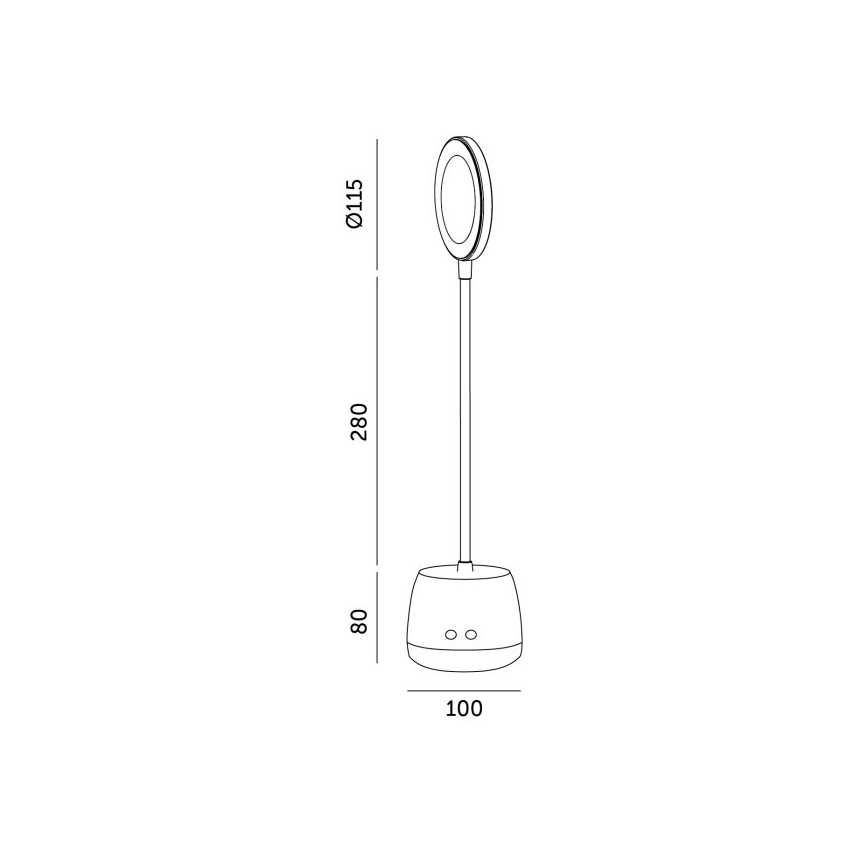 LED Ljusreglerad flexibel uppladdningsbar bordslampa LUSIA LED/5W/5V 3000/4000K 1200 mAh vit